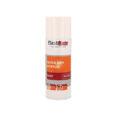 Image of 440.0071011.076 Trade Quick Dry Acrylic Spray Paint Gloss White 400ml PKT71011 Plastikote