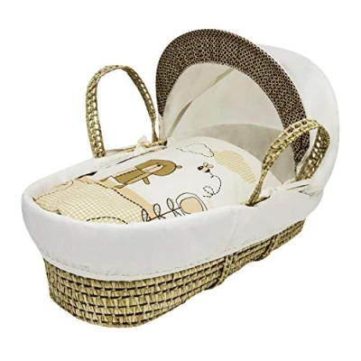 Image of ELEGANT BABY Beary Nice Cream Moses Basket Bedding Set Dressing Cover and Hood only with Padded Liner (Basket &amp; Fittings not Included)