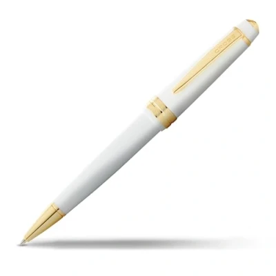 Image of CROSS Bailey Light ballpoint pen (line width F, ink colour: black, includes gift packaging), white with gold fittings
