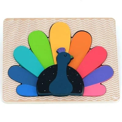 Image of Vilac VIL7413 Animals Puzzle, 8 pcs Peacock (by Andy Westface)