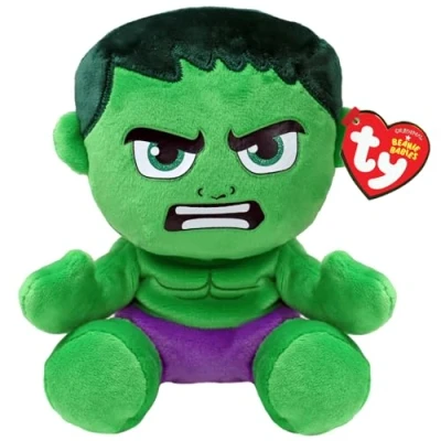 Image of TY Hulk Marvel Avengers Beanie Babies Regular, Licensed Baby Soft Plush Toy, Collectible Cuddly Stuffed Teddy
