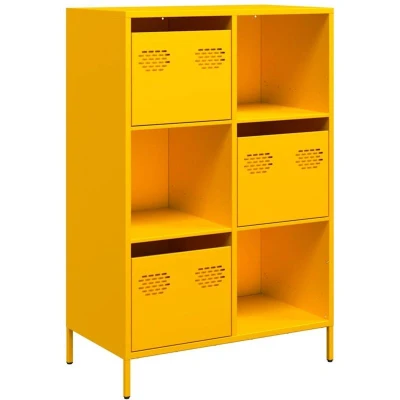 Image of vidaXL Highboard Mustard Yellow 68x39x103.5 cm Steel