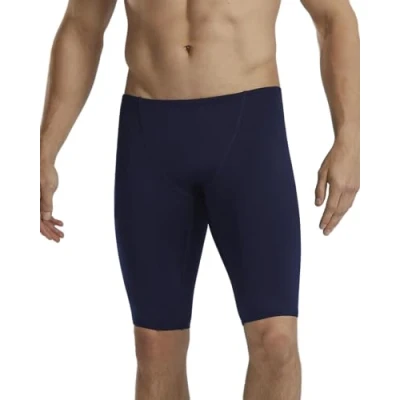 Image of TYR Men&#039;s Durafast Elite Solid Jammer Swimsuit, Navy/Logo, 32