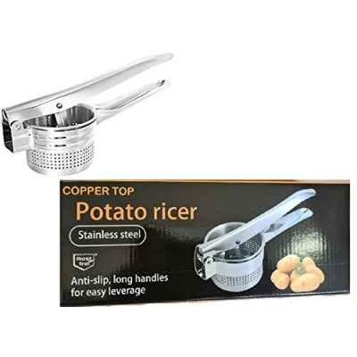Image of Copper Top Potato Ricer, Stainless Steel Puree Masher Juicer Vegetable Fruit Press Utensil Multi Functional Professional Heavy Duty Food (GIFT PACK)