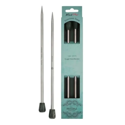 Image of KnitPro Mindful Single Pointed Needles 40cm 7.00mm 3pcs