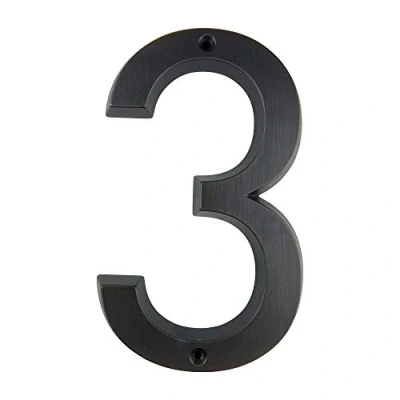 Image of HASWARE House Number Sign 6 Inch (15 cm) Vintage Style Aged Bronze Finish Door Numbers Signage Plaque Street Home Address Numerals,Zinc Alloy[Number 3]