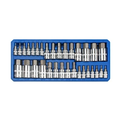 Image of Blue Spot Tools 32 PCE 1/4&quot; 3/8&quot; &amp; 1/2&quot; Hex Bit Socket Set (2 19mm) (1/4&quot; 9/16&quot;)