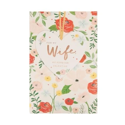 Image of UK Greetings Valentine&#039;s Day Card For Wife Bright Floral Design