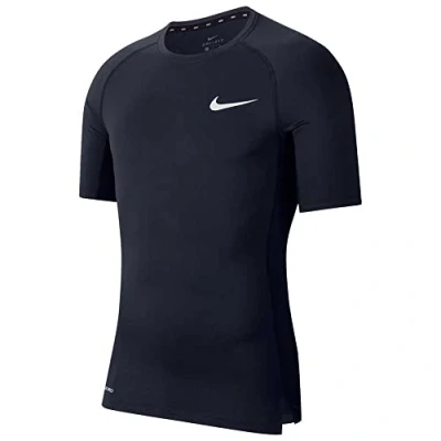 Image of Nike M Np Top Ss Tight T Shirt Obsidian/(White), Large