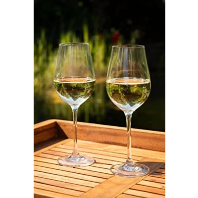 Image of DIAMANTE White Wine Glasses Pair ‘Auris’ Collection Undecorated Crystal Set of 2