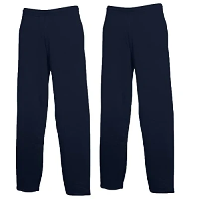 Image of Fruit of the Loom Men&#039;s sports trousers, 2 x Deep Navy Open + 1 Hl Purchase Notepad, 3XL