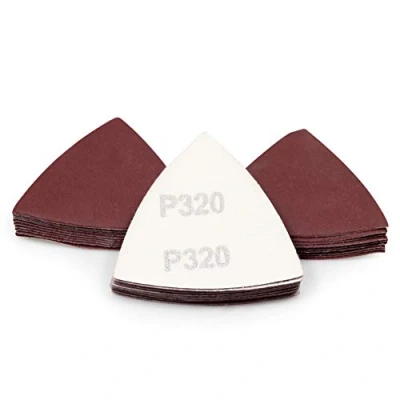 Image of SPEEDWOX 30 Pcs Hook and Loop Triangle Sandpaper 320 Grit 80mm 3 1/8 Inches for Oscillating Multi Tool Detail Sander Sanding Discs Pads