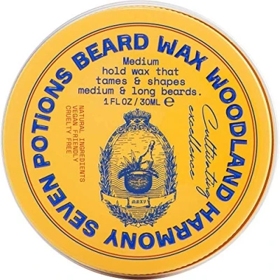 Image of Seven Potions Beard Wax for Men — Medium Hold Styling to Shape And Nourish Your All Natural, Vegan, Cruelty Free Woodland Harmony (30 ml)