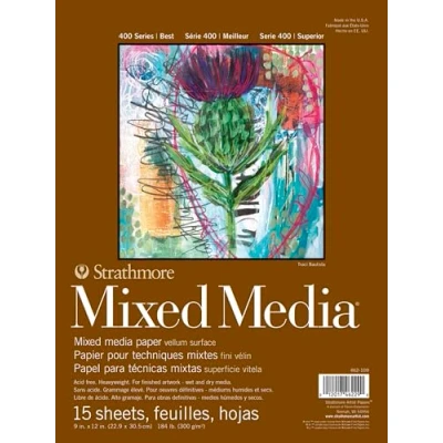 Image of Strathmore : 400 Series Mixed Media Pad 300gsm 9x12in 15 Sheets Vellum