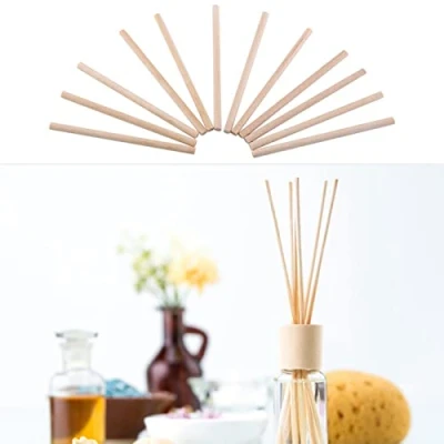 Image of 100pcs Wood Dowel Rods 4mm x 80mm Unfinished Natural Craft Round Sticks for Model Projects Building