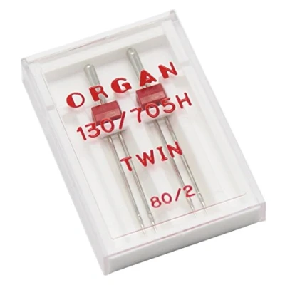 Image of Alfa organ Twin Needles for Sewing Machine nº80, Stainless Steel