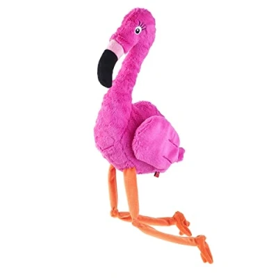 Image of Zoon Large Flamingo Soft Plush Fun Squeaky Teddy Quality Dog Toy