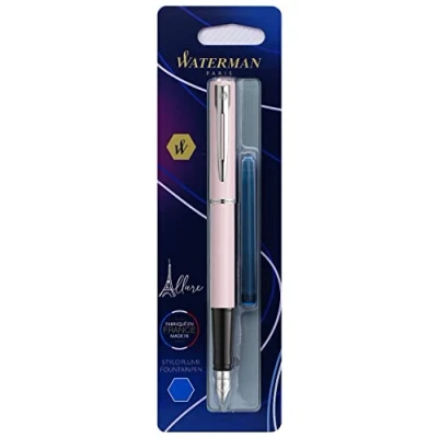Image of WATERMAN Allure Pastel Fountain Pen, Pink barrel, Fine Nib Blister