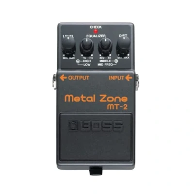 Image of BOSS MT 2 Metal Zone Effects Pedal for Guitar and Bass. Legendary High Gain Distortion with over 1 Million Sold. 5 Year Warranty.