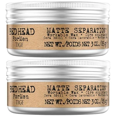 Image of Bed Head for Men by TIGI Matte Separation Mens Firm Hold Hair Wax, 85 g, Pack of 2