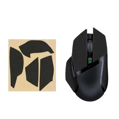 Image of kwmobile Mouse Grip Tape Compatible with Razer Basilisk X Hyper Speed Non Slip Faux Leather Black