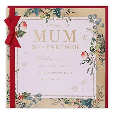 Image of Clintons: Robins &amp; Foliage Mum Partner Christmas Card, Multi Colour, 192 x 192, 1170627