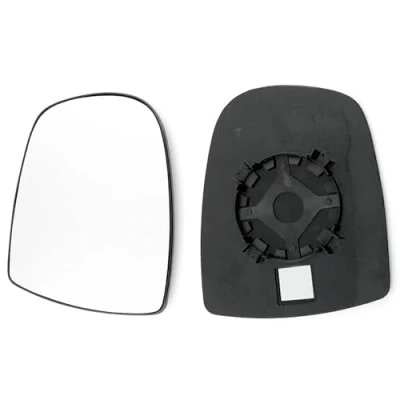 Image of Clip on Heated Base Wing Mirror Glass fits Renault Trafic 2001 to 2012 Right Driver Side