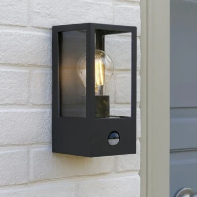 Image of CGC Lighting Aluminium Contemporary Outdoor Outside Wall Light Garden Porch Post Driveway Patio Lamp Weatherproof (Small PIR)