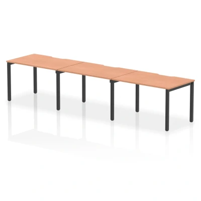 Image of Evolve Plus 1200mm Single Row 3 Person Bench Desk Beech/Black
