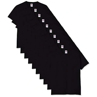 Image of Fruit of the Loom Men&#039;s Heavy Cotton 10 Pack tee T Shirt, Black (Black 36), X Large (Size:XL) (Pack 10)