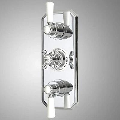 Image of Milano Elizabeth Traditional 3 Outlet Concealed Thermostatic Mixer Shower Valve Chrome White