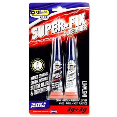 Image of Premier Stationery Stik ie (3g+3g) Super fix Glue &amp; Debonder. Pack of 2
