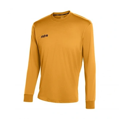 Image of Mitre Men Camero Long Sleeve Football Match Day Shirt Amber, Medium/38 40 Inch