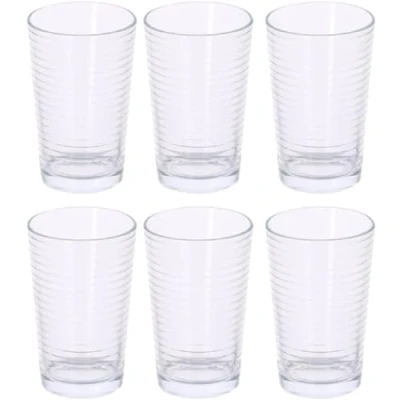 Image of alpina Water Glasses Drinking Set of 6 Dishwasher Safe 220 ml