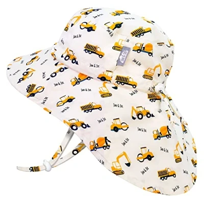 Image of JAN &amp; JUL Wide Brim Cotton Toddler Sun Hat 50+ UPF (L: 2 5 Years, Little Diggers)