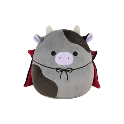 Image of Squishmallows Original 7.5 Inch Bridgette the Grey and Black Cow Halloween Plush