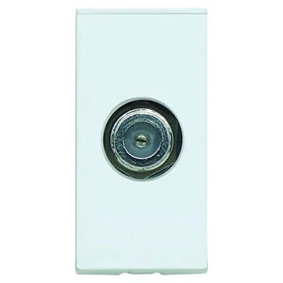 Image of MK (ELECTRIC) Electric Logic Plus Single F Type Satellite Socket One Euro Multimedia Module for Digital Tv White