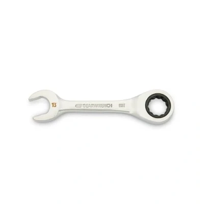 Image of GEARWRENCH 13mm 90 Tooth 12 Point Stubby Combination Ratcheting Wrench 86843