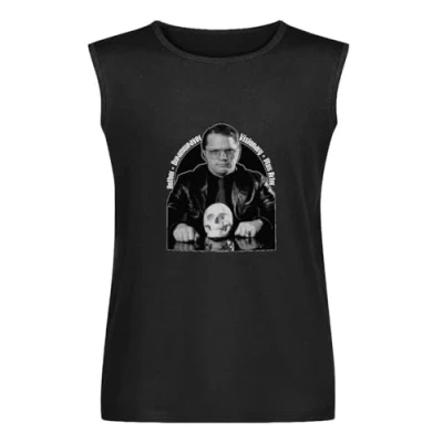 Image of Garth Marenghi&#039;s Darkplace Author Dreamweaver Visionary Black Vest T Shirt Sleeveless Tee Graphic Men Tank Top M