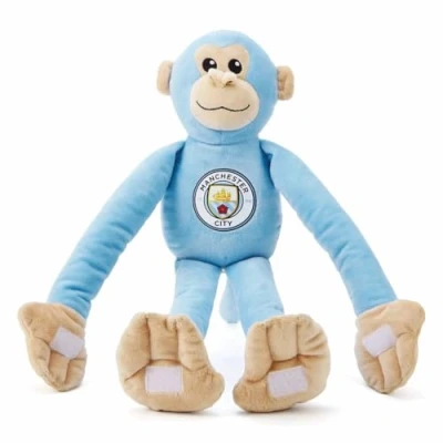 Image of Manchester City FC Official Plush Monkey 47cm Hanging Soft Toy, for &#039;Cityzens&#039; of Adults And Kids