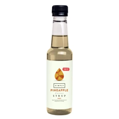 Image of Simply Sugar Free Pineapple Syrup, Low Calorie, Vegan &amp; Nut Flavoured Syrup for Coffee, Cocktails Baking (250ml)