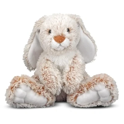 Image of Melissa &amp; Doug Burrow Bunny Teddy, Teddy Bear Soft Toys for Girls, Cuddly Toy Rabbit Stuffed Animal Plush 3+ Year Old Girls Boys
