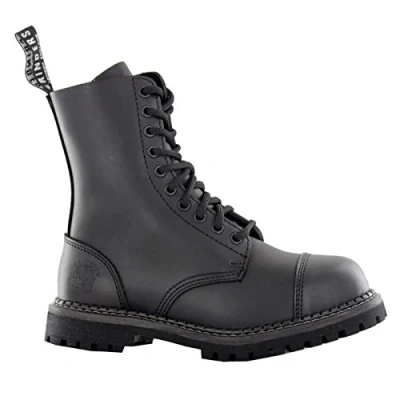 Image of Grinders Mens Womens Hunter Stag Black Laceup Leather Combat Uniform Boots New (UK 10/EU 44)