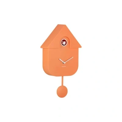 Image of Karlsson Pendulum Modern Wall Cuckoo Clock (Soft Orange KA5768OR)