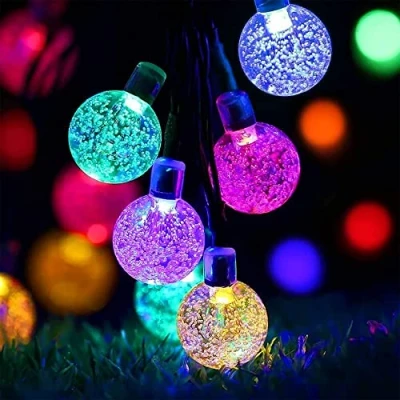 Image of Solar Fairy Lights Outdoor Waterproof, 50LED , 8 Mode 7M/24Ft Indoor/Outdoor String for Garden Patio Yard Home Christmas Parties Wedding(Multi Coloured)