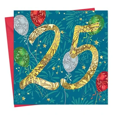Image of Twizler 25th Birthday Card 25 Year Old Age Unisex for Him Her Female Male Happy Son Daughter Brother Sister