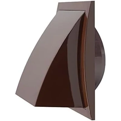 Image of Brown Wall Outlet Duct Cowl 150mm x / 100mm Hose Flap Damper.