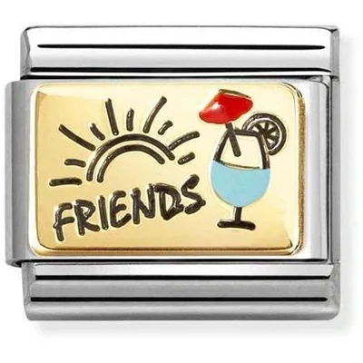 Image of Nomination Gold Friends With Cocktails Charm