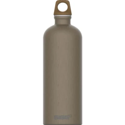 Image of SIGG Aluminium Water Bottle Traveller MyPlanet Smoked Pearl Climate Neutral Certified Suitable For Carbonated Beverages Leakproof Lightweight BPA Free 1 L