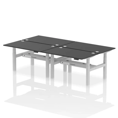 Image of Air B2B 1400x800mm Height Adjustable 4P Bench Desk CP Black/Silver